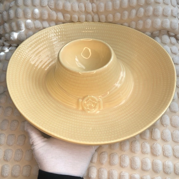 Vintage Treasure Craft Pottery USA Sombrero Hat Chip Salsa Serving Platter Guac - Picture 1 of 7